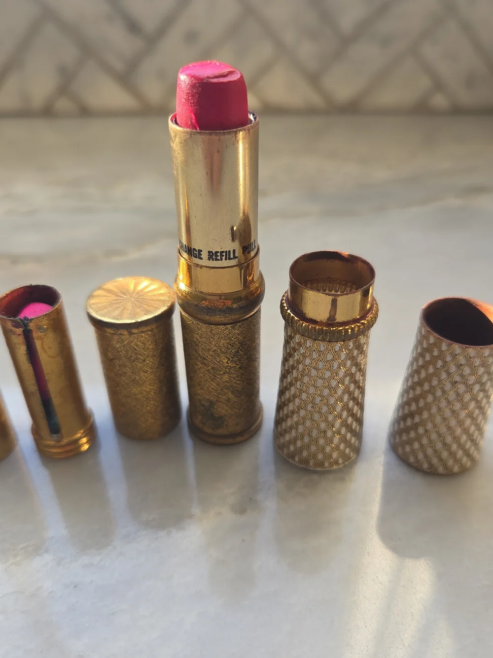 Vtg Revlon Futurama Lipstick Case Lot 577 563 Revlon Snow Rose N40